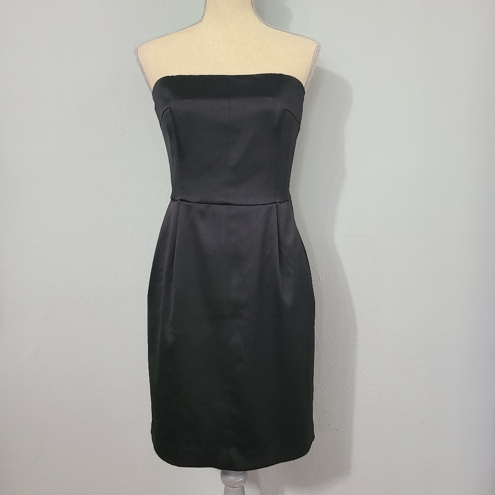 Express Design‎ Studio Strapless Satin Black Dress Size 12